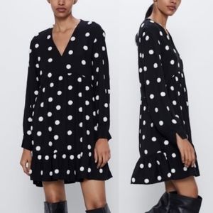 Zara | Polka Dot Embroidered Dress